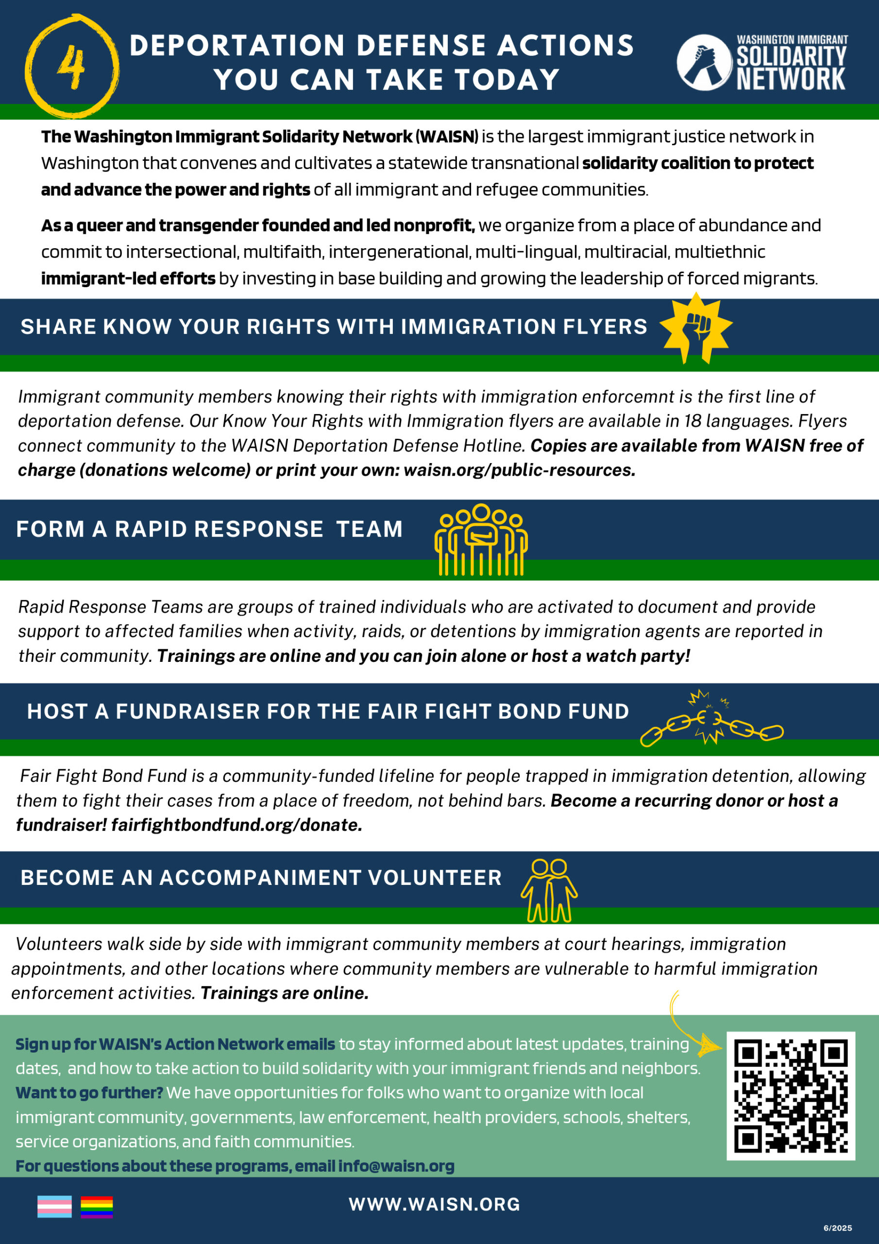 Deportation Defense Actions flyer